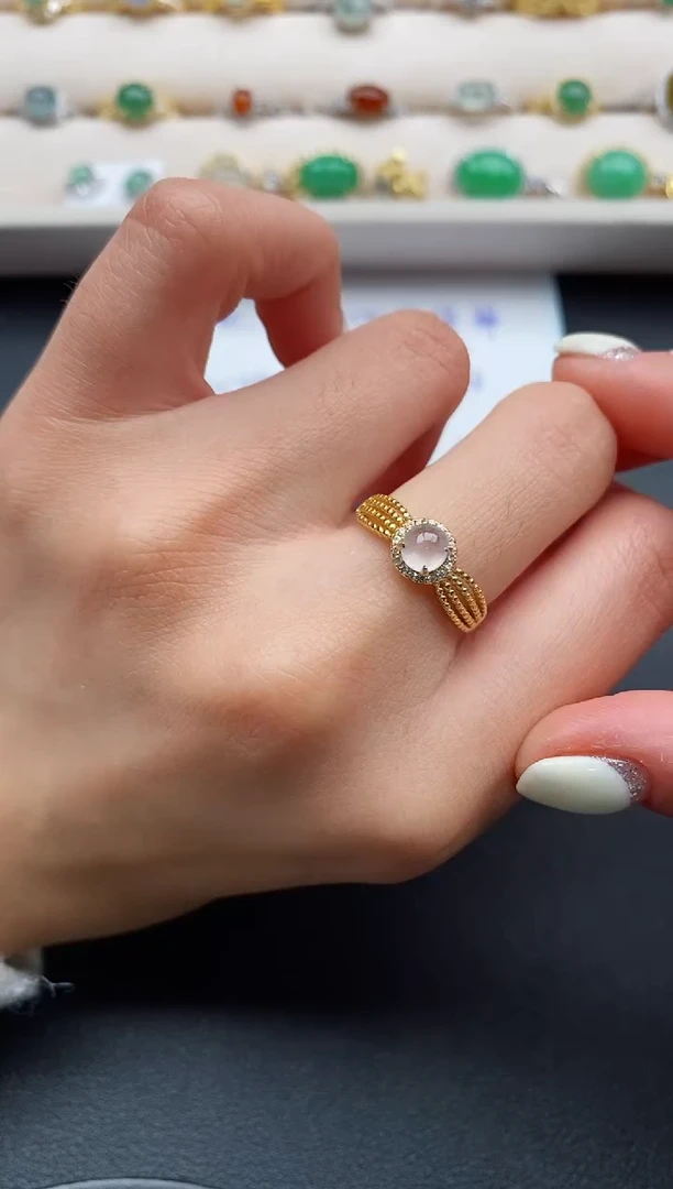 银S925镶嵌戒指翡翠666666+2