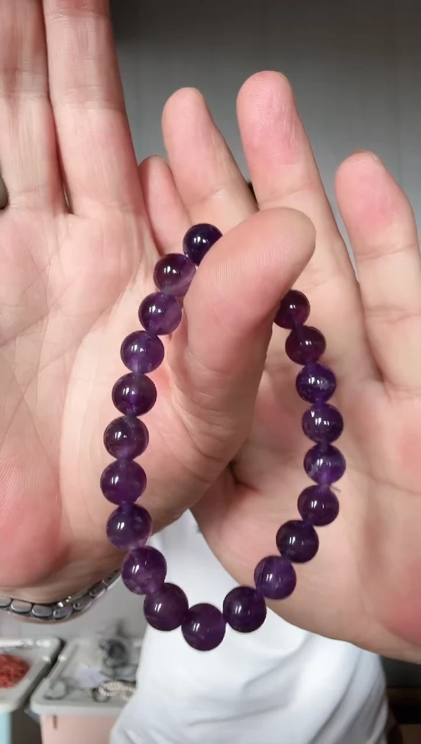 水晶手链未镶嵌星*紫水晶手链卡8-9MM