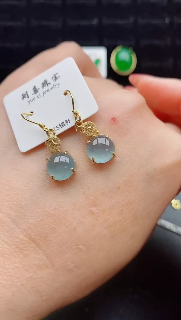【闪购商品】翡翠耳饰银S925镶嵌1212121