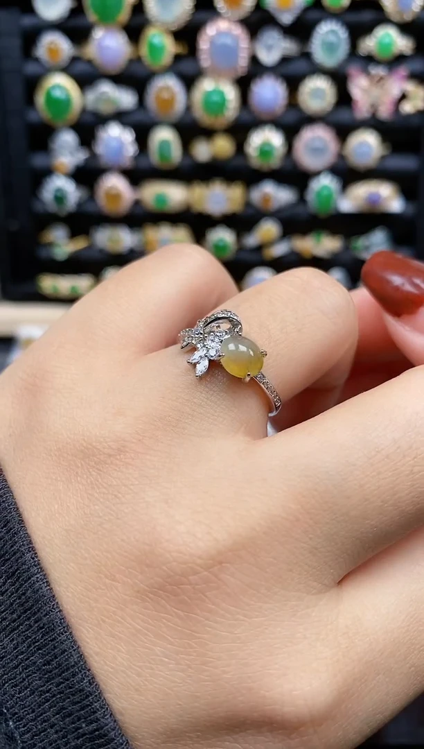 银S925镶嵌戒指翡翠247