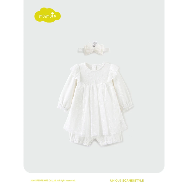 moimoln小云朵童装春夏新款新生儿连体衣宝宝爬服婴儿时尚哈衣