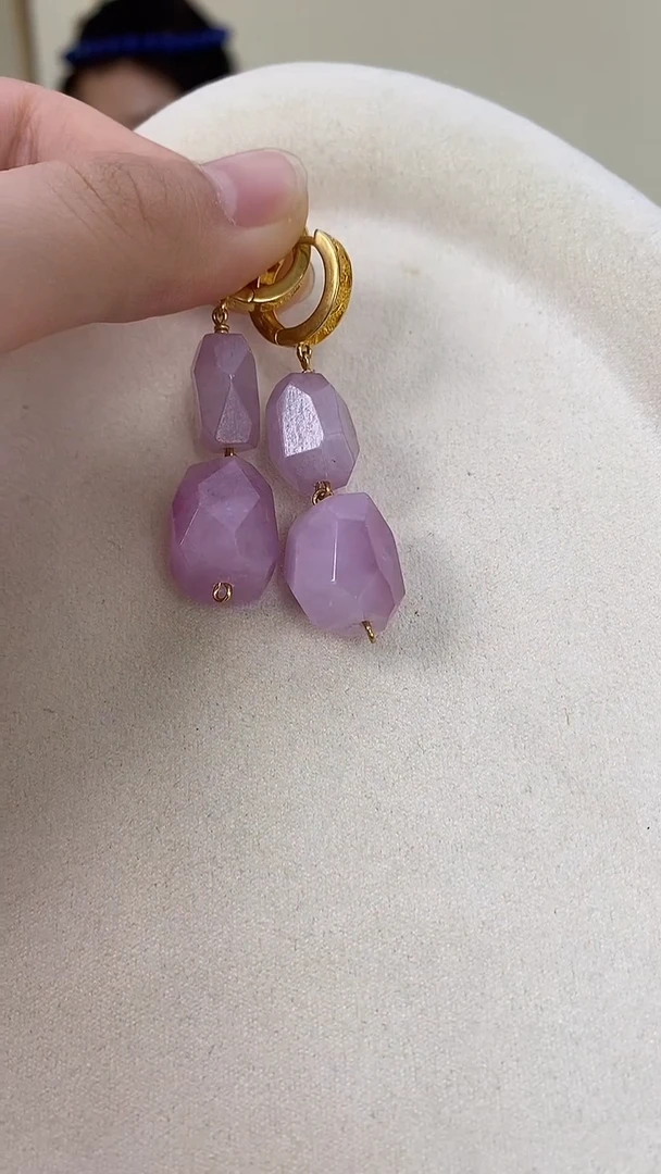 未镶嵌锂辉石耳环耳环