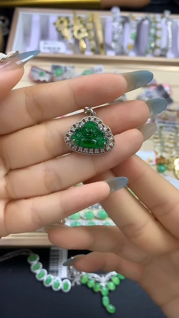 翡翠戒指银S925镶嵌?***?翡翠 蛋面 银S925镶嵌