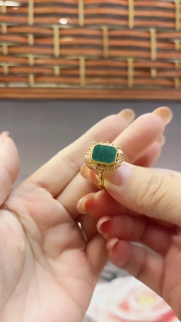 【闪购商品】翡翠戒指银S925镶嵌翡翠戒指