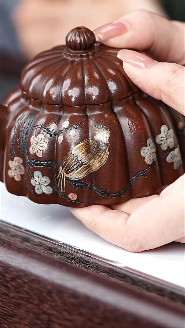 茶壶紫砂34 王洪君 筋纹半月 云根老紫泥 200毫升