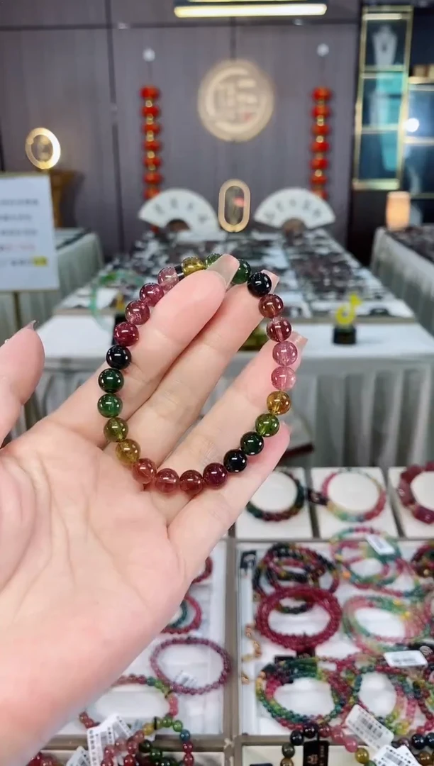 未镶嵌收藏级老矿碧玺单圈手串7mm+碧玺hon多样性发一条