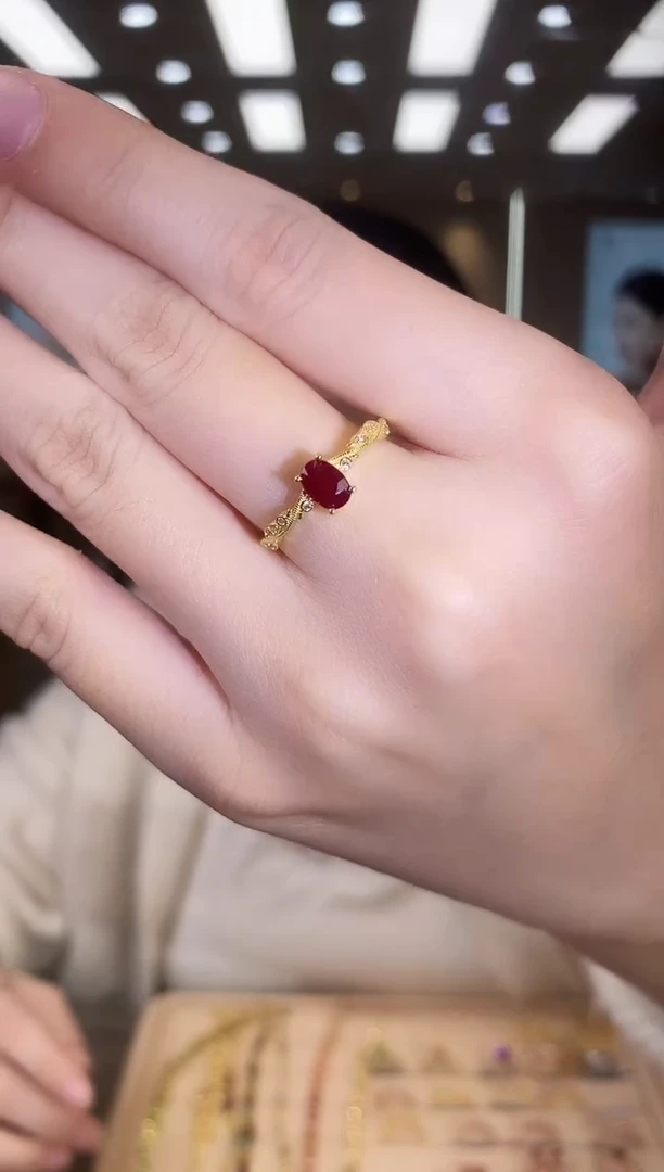 银S925镶嵌戒指红宝石09