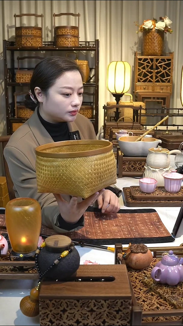 木子山房小竹筐口径21高12