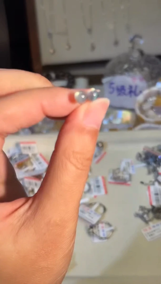 银S925镶嵌耳钉月光石001多样性发货一件