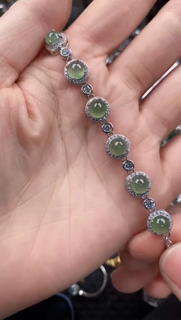 银S925镶嵌戒指翡翠10   1