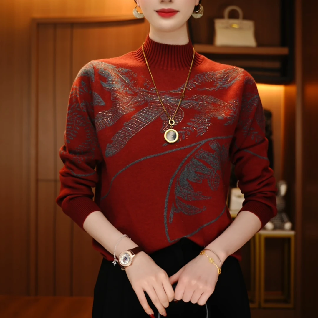 D0116-风穗-秋冬保暖毛衣抗起球高端显瘦百搭减龄气质时尚套头