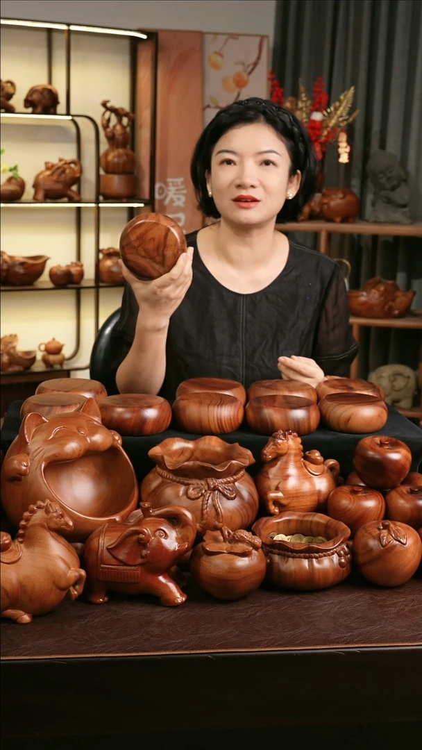 木12公分厚5公分MB061-4福鼓底座摆件小号加厚微瑕随缘发其一