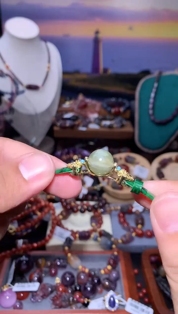 未镶嵌珠宝半成品水晶绿发晶表带