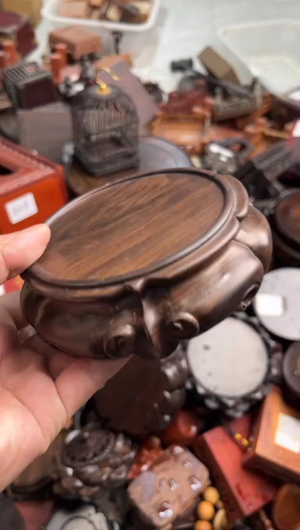 木55黑檀木羊头款底座