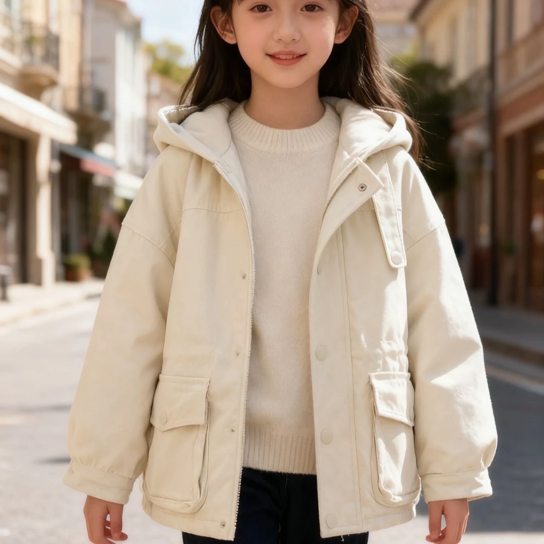 99127高端专享儿童秋款棉夹克外套杏色（布衣）