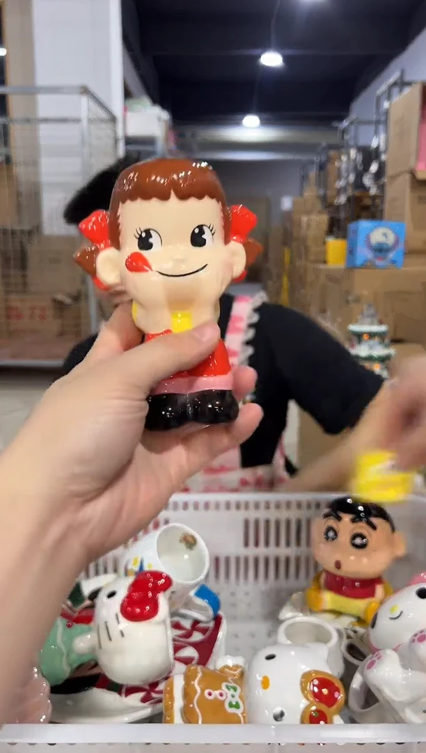 瓷片小号不二家钱罐