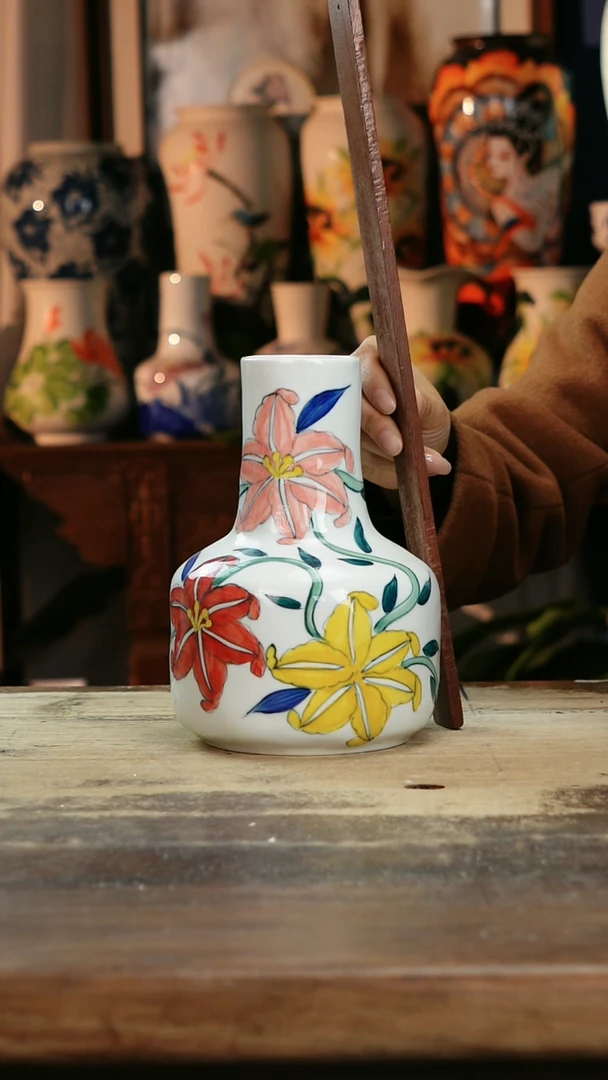 【闪购商品】瓷片景德镇纯手工釉下彩精品花瓶