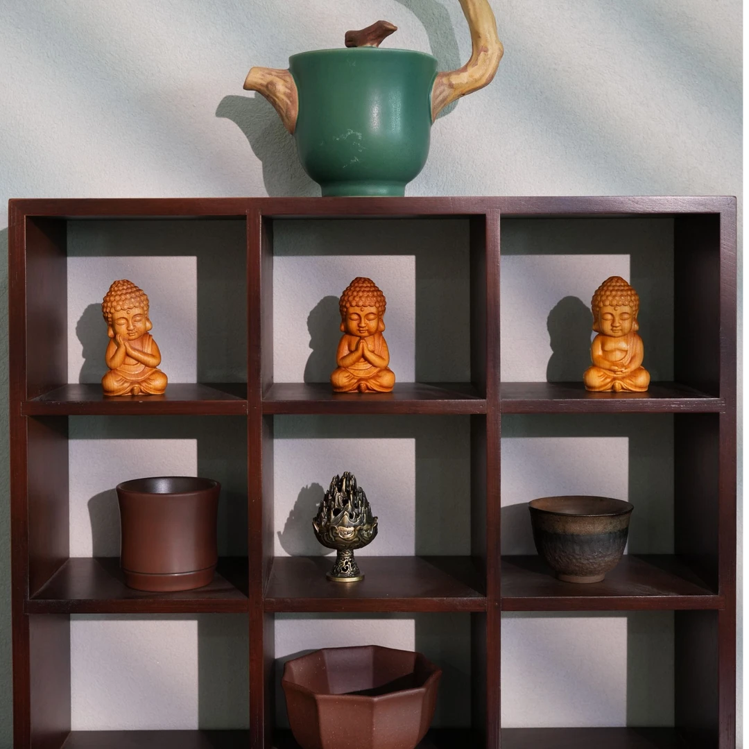 【如愿宝宝佛】宝宝佛黄杨木摆件小沙弥手把件太行实木家居工艺品