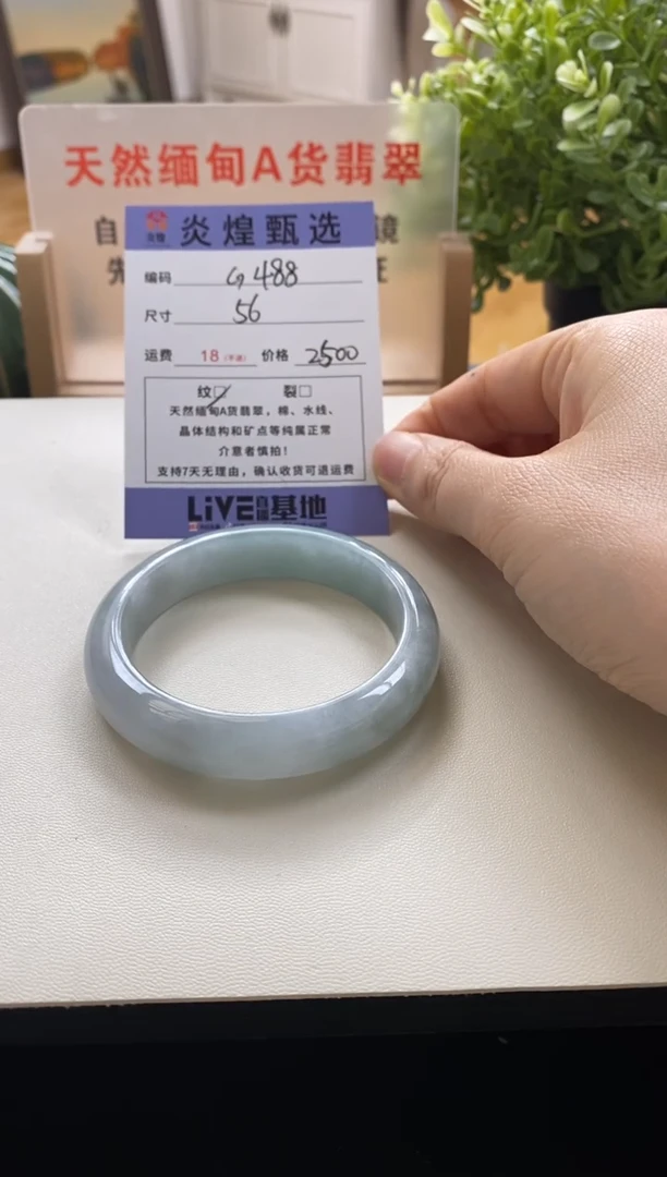 未镶嵌手镯翡翠圈口56编码g488