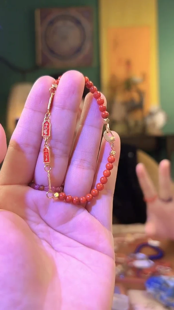 【闪购商品】南红玛瑙手链银S925镶嵌南红太太牌手链