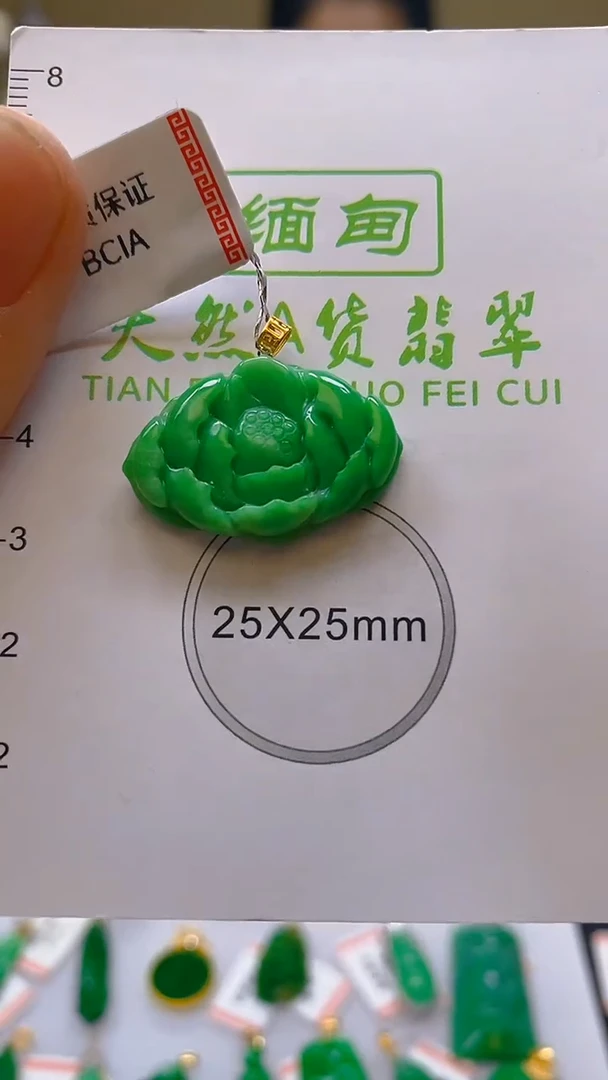 【闪购商品】翡翠颈饰18K金镶嵌天然翡翠A货，支持复检