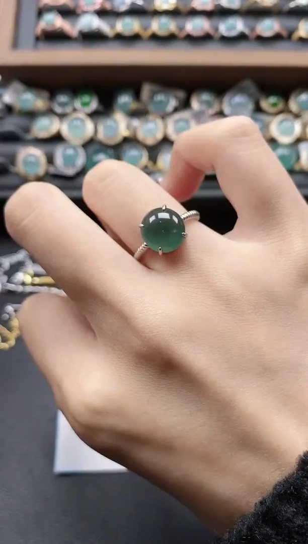 【闪购商品】翡翠戒指银S925镶嵌51151
