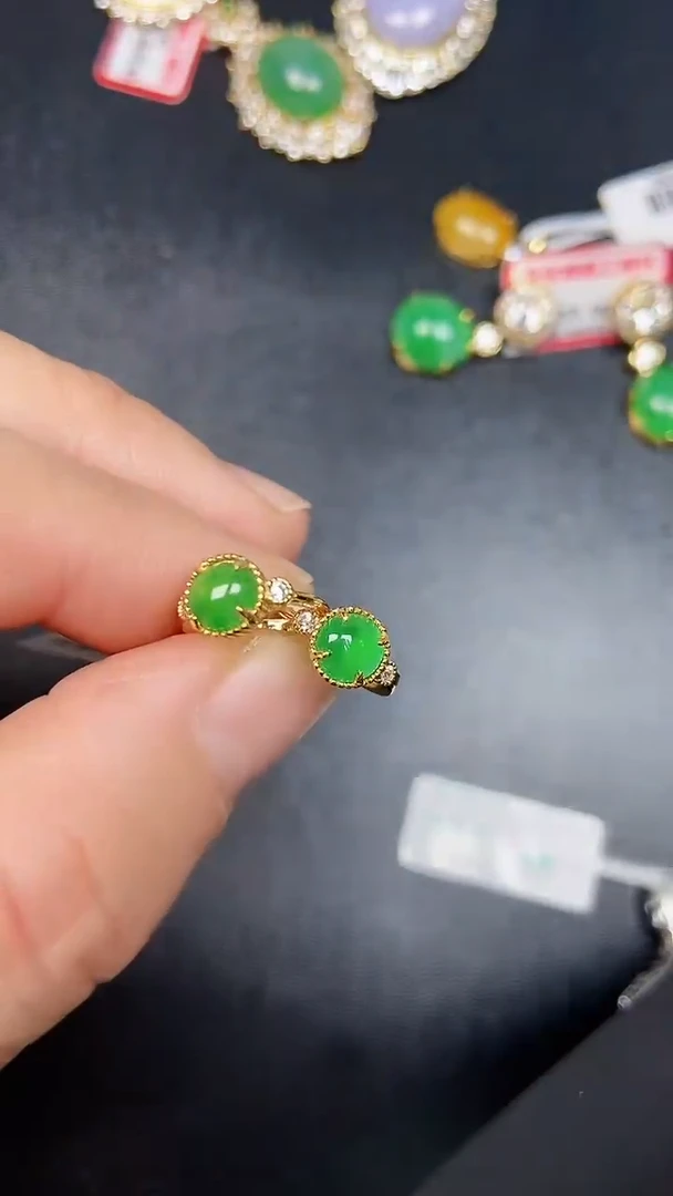 银S925镶嵌戒指翡翠3510