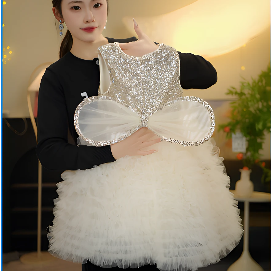 【YX梦幻之翼】女童2025新款小众高级轻奢宴会重工礼服裙