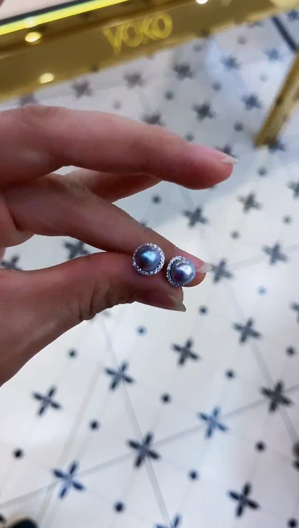 【闪购商品】海水珍珠耳饰银S925镶嵌akoya耳钉