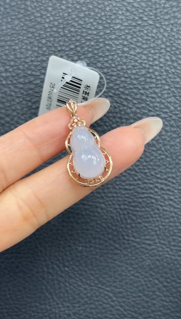 颈饰18K金镶嵌翡翠YM517-6 葫芦