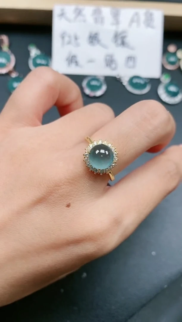 翡翠戒指银S925镶嵌11111