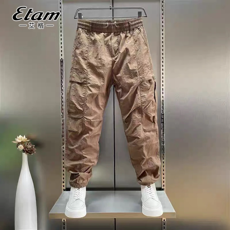 艾格男士运动裤春秋新款爆款休闲裤高级感裤子速干宽松直筒休闲裤