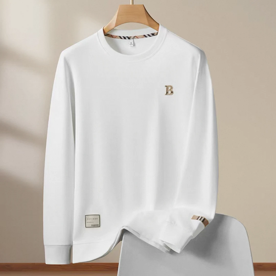 2025秋冬新款男士潮流卫衣时尚圆领套头长袖T恤青年休闲刺绣上衣