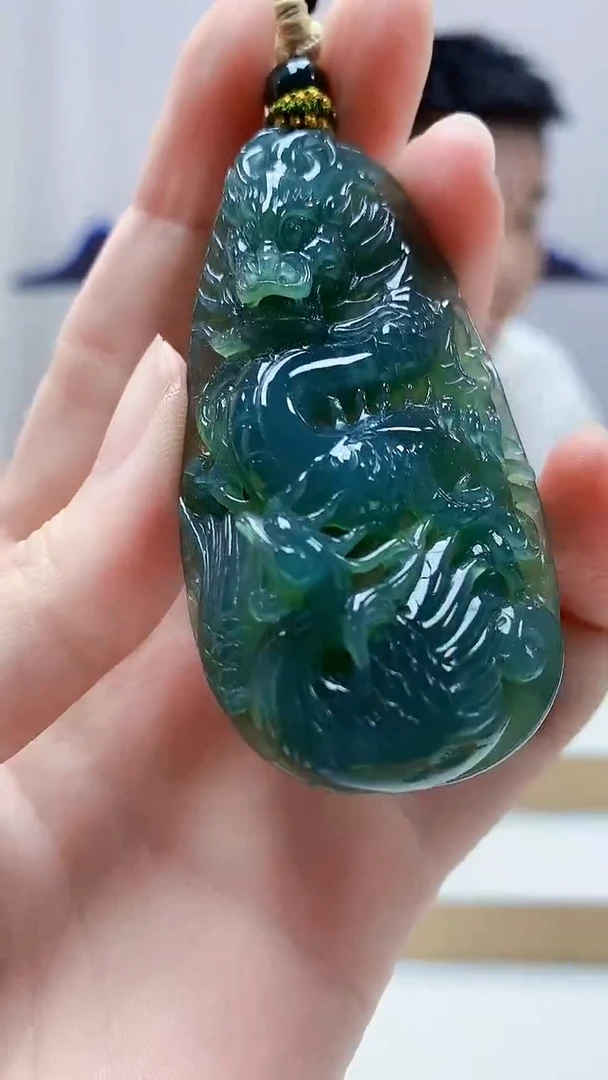 未镶嵌定制翡翠5028zm-毛货挂件龙凤137