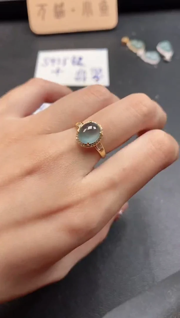 银S925镶嵌戒指翡翠51511