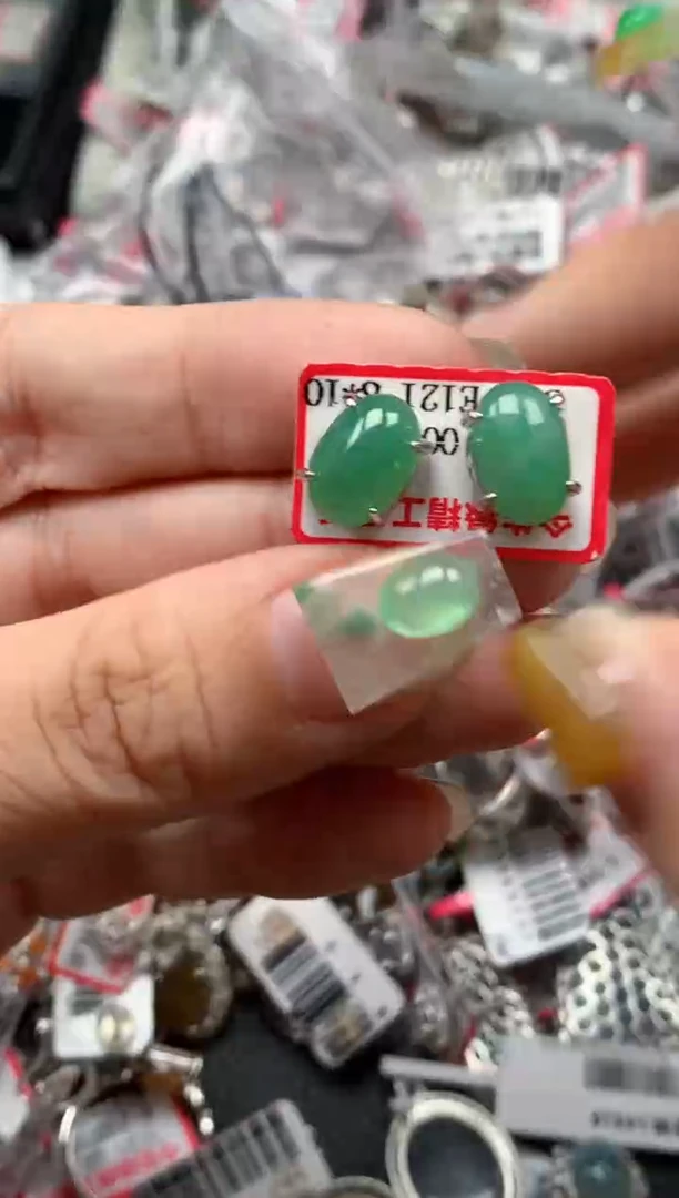 银S925镶嵌戒指翡翠天然A货缅甸翡翠