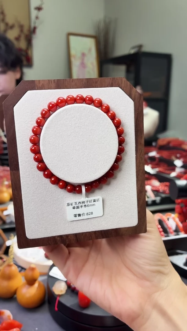 未镶嵌手串南红玛瑙GX680074原矿瓦西柿子红南红6mm多样性发一