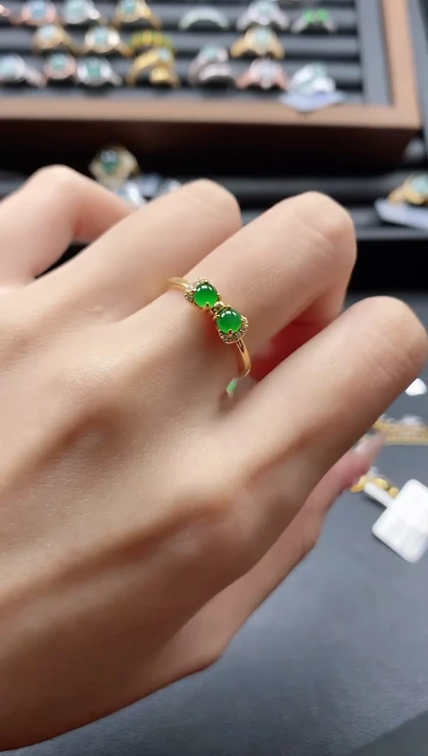 【闪购商品】翡翠戒指银S925镶嵌5151-20