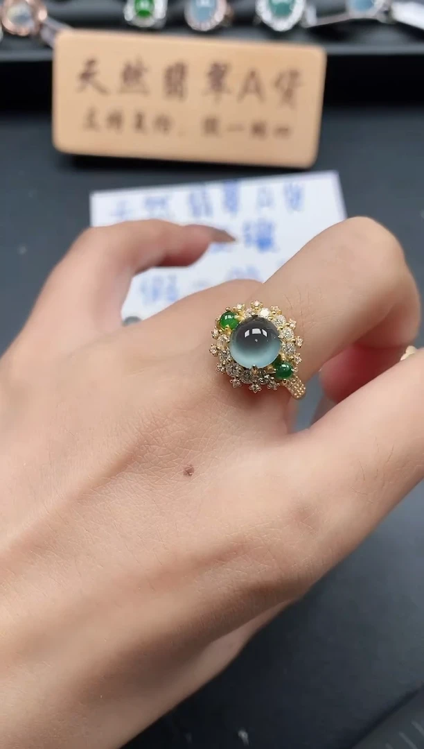 银S925镶嵌戒指翡翠11111