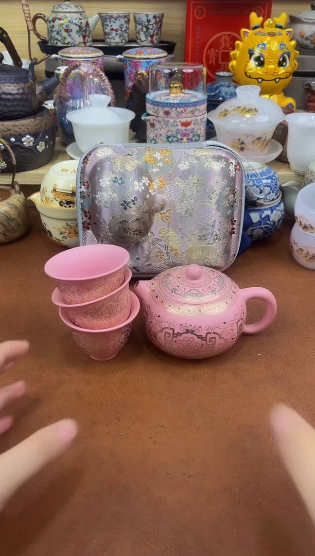 陶瓷茶具摆件旅行套组