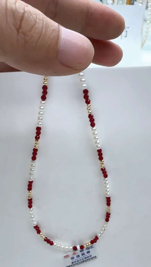 【闪购商品】淡水珍珠颈饰银S925镶嵌非基地发货不带证书