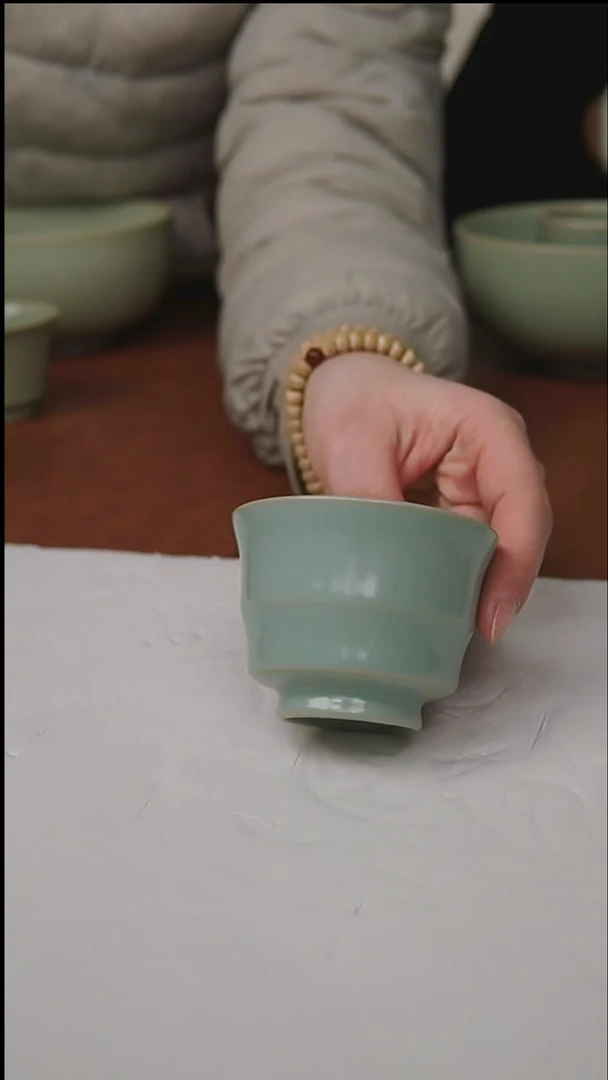 杯子瓷富山严选汝瓷，