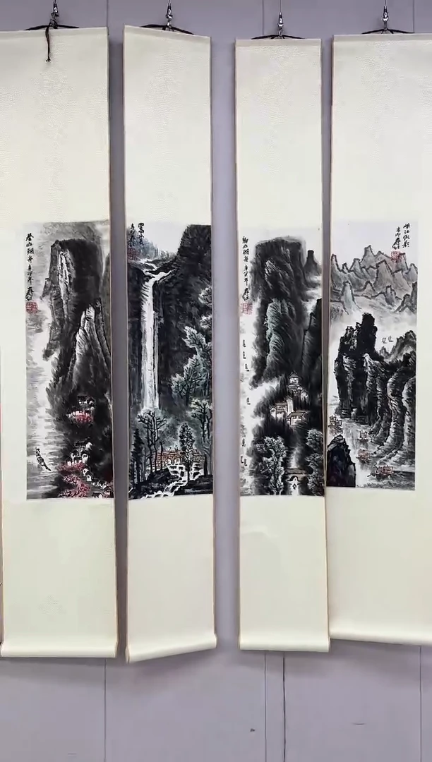 国画庄寿红/精品国画/6平尺四条屏（定金）