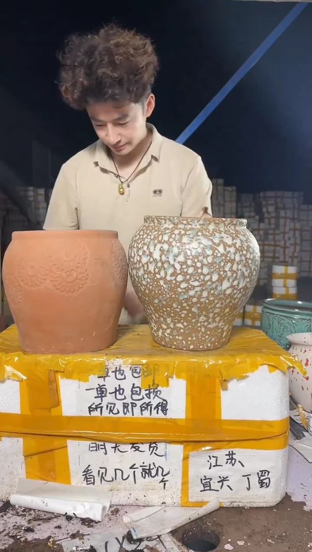 紫砂花盆紫砂花盆宜兴紫砂粗陶花盆16*21
