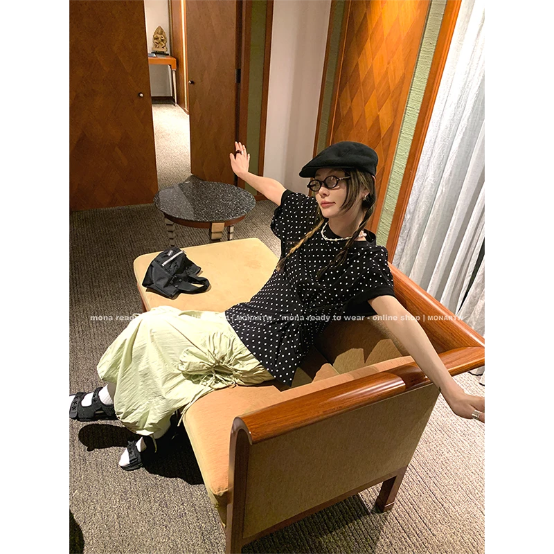 【Mona张绮贤】MONA 100棉 时尚波点 宽松t恤女O125Y02877