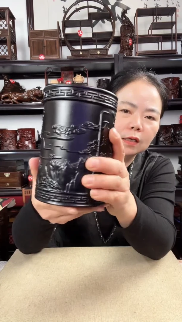 木大展笔筒老李红木工艺品