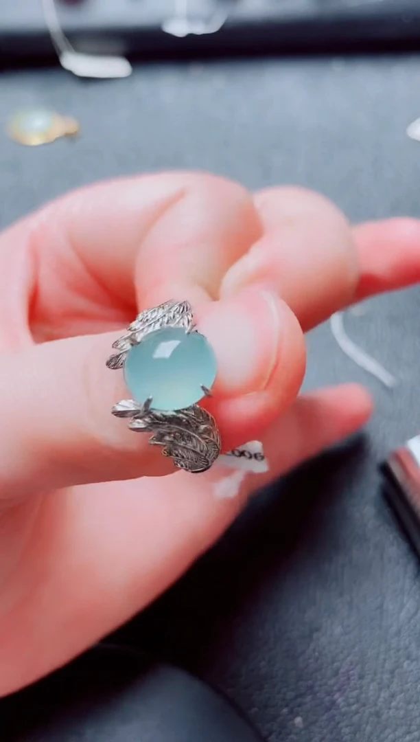 银S925镶嵌戒指翡翠111