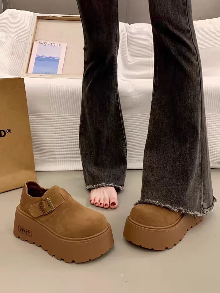 一脚蹬舒适增高勃肯鞋女2025年新款复古厚底百搭休闲时尚单鞋全包