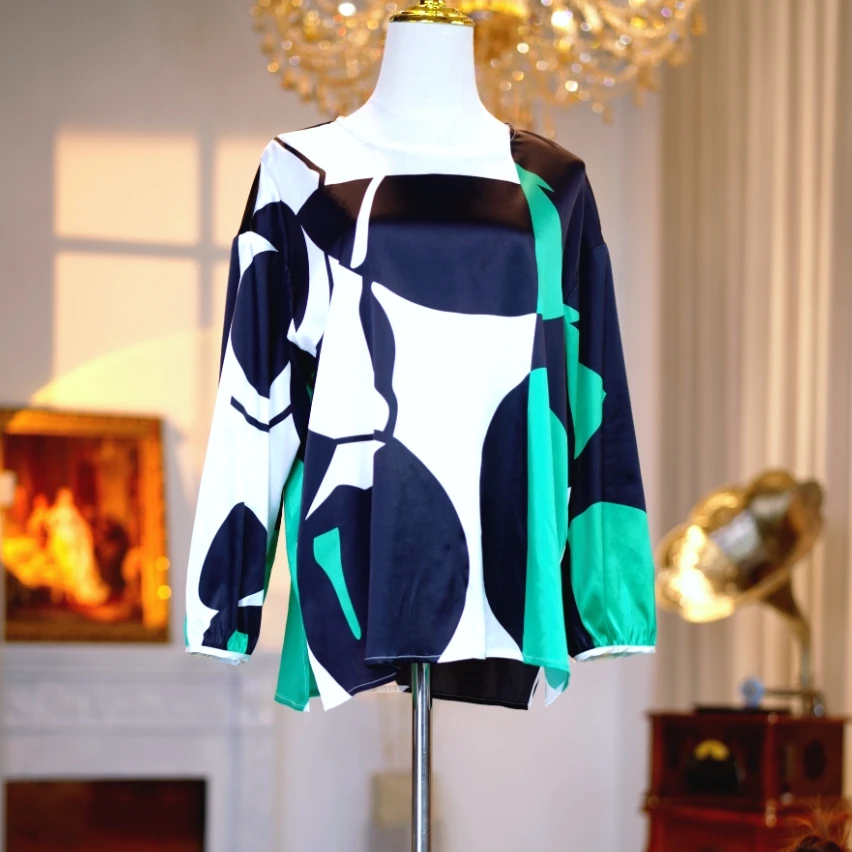 桑蚕丝高定时尚气质减龄上衣 250104