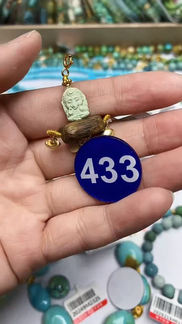 【闪购商品】绿松石雕刻件银S925镶嵌433